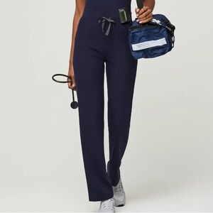 Figs High-Waisted Navy Livingston Scrub Pants (TALL)